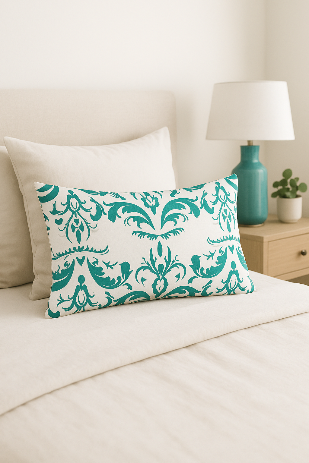 housse de coussin rectangulaire motif mandala géométrique 30 x 50 cm - vue 2 sur 2