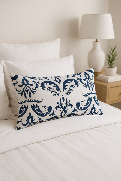 housse de coussin rectangulaire motif mandala géométrique 30 x 50 cm - vue 2 sur 2