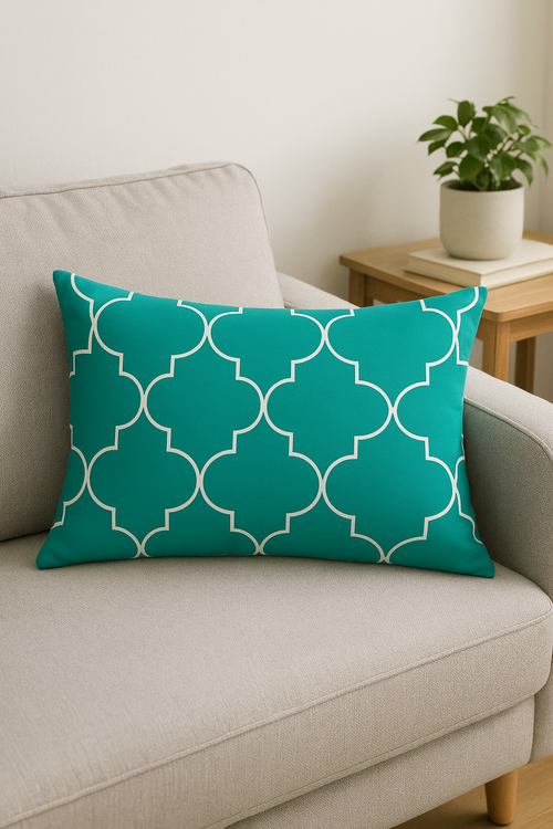 housse de coussin rectangulaire motif mandala géométrique élégant 30x50 cm - vue 3 sur 3