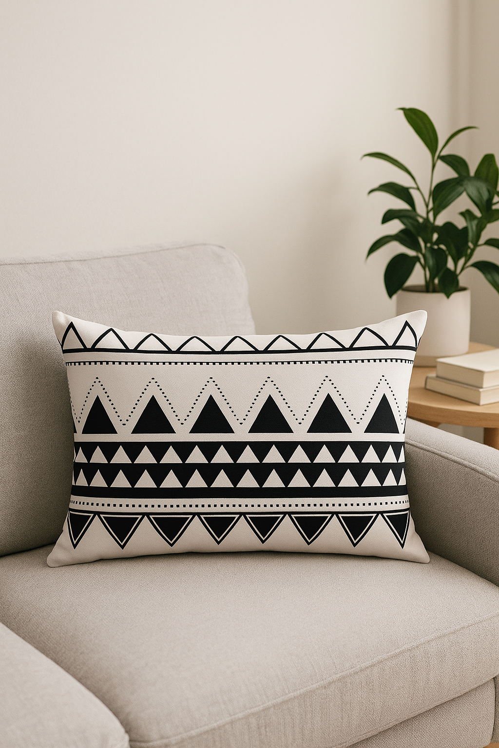 housse de coussin rectangulaire motif marbré noir et blanc 30 x 50 cm