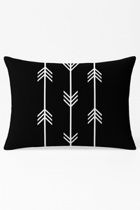 housse de coussin rectangulaire noir et blanc marbré 30 x 50 cm