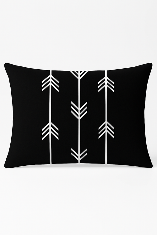 housse de coussin rectangulaire noir et blanc marbré 30 x 50 cm