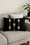 housse de coussin rectangulaire noir et blanc marbré 30 x 50 cm