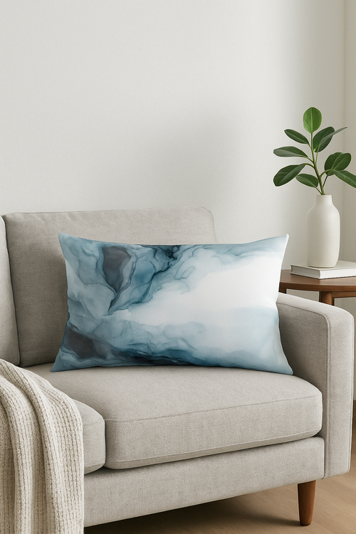 housse de coussin rectangulaire rayures aquarelle style chinois 30 x 50 cm