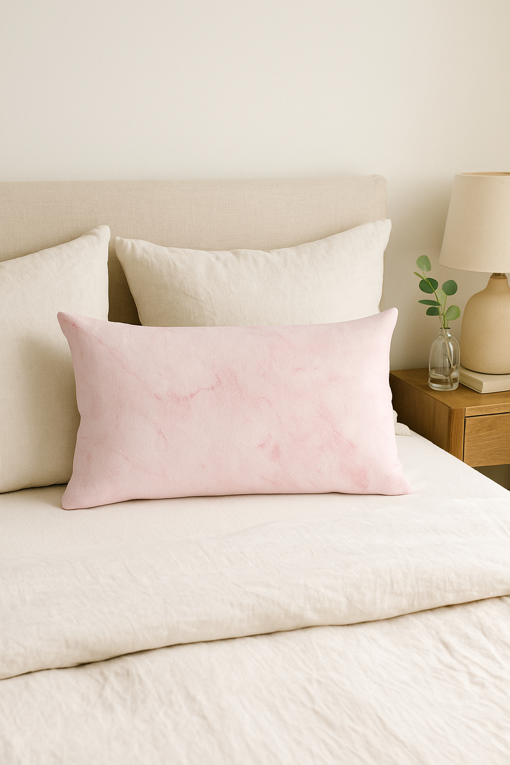 housse de coussin rose à motif géométrique tendance pour la maison