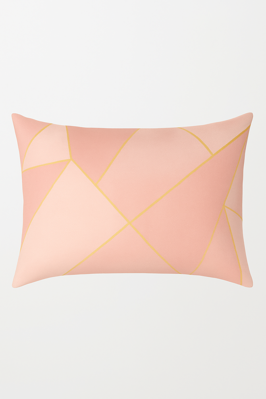 housse de coussin rose avec motif géométrique tendance décoratif