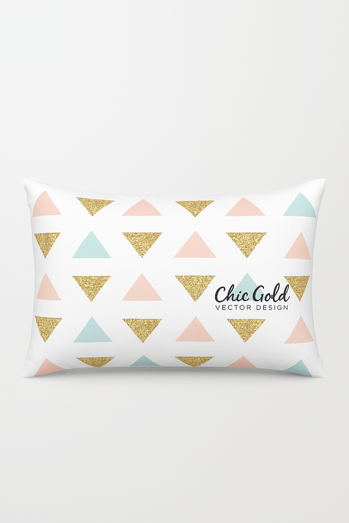 housse de coussin rose motif géométrique pour déco tendance
