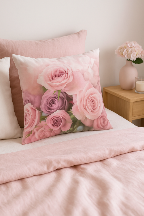housse de coussin rose motif nordique pour décoration élégante - vue 2 sur 2