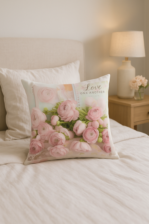 housse de coussin rose motif nordique pour décoration élégante - vue 2 sur 2