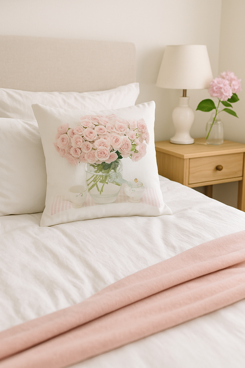 housse de coussin rose style nordique pour déco élégante - vue 2 sur 2