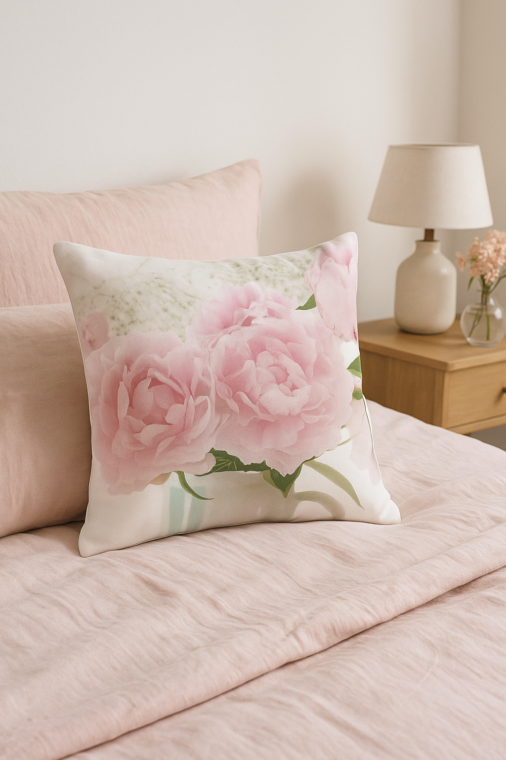 housse de coussin rose style nordique pour décoration élégante