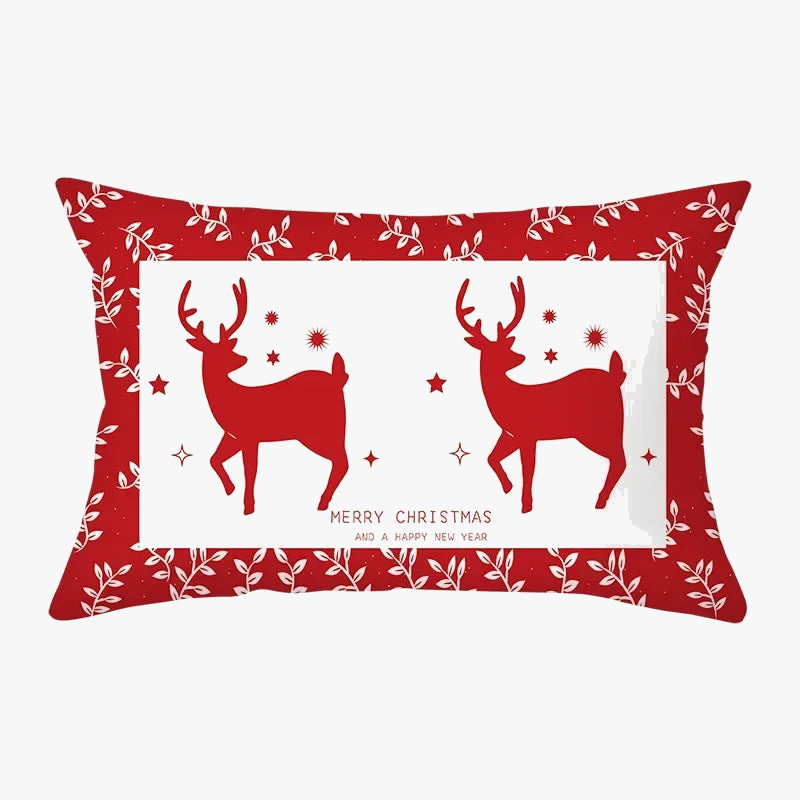 housse de coussin rouge de noël pour décoration intérieure