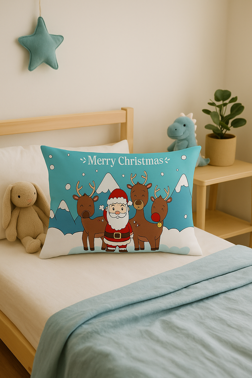 housse de coussin rouge de Noël pour décoration intérieure - vue 2 sur 2