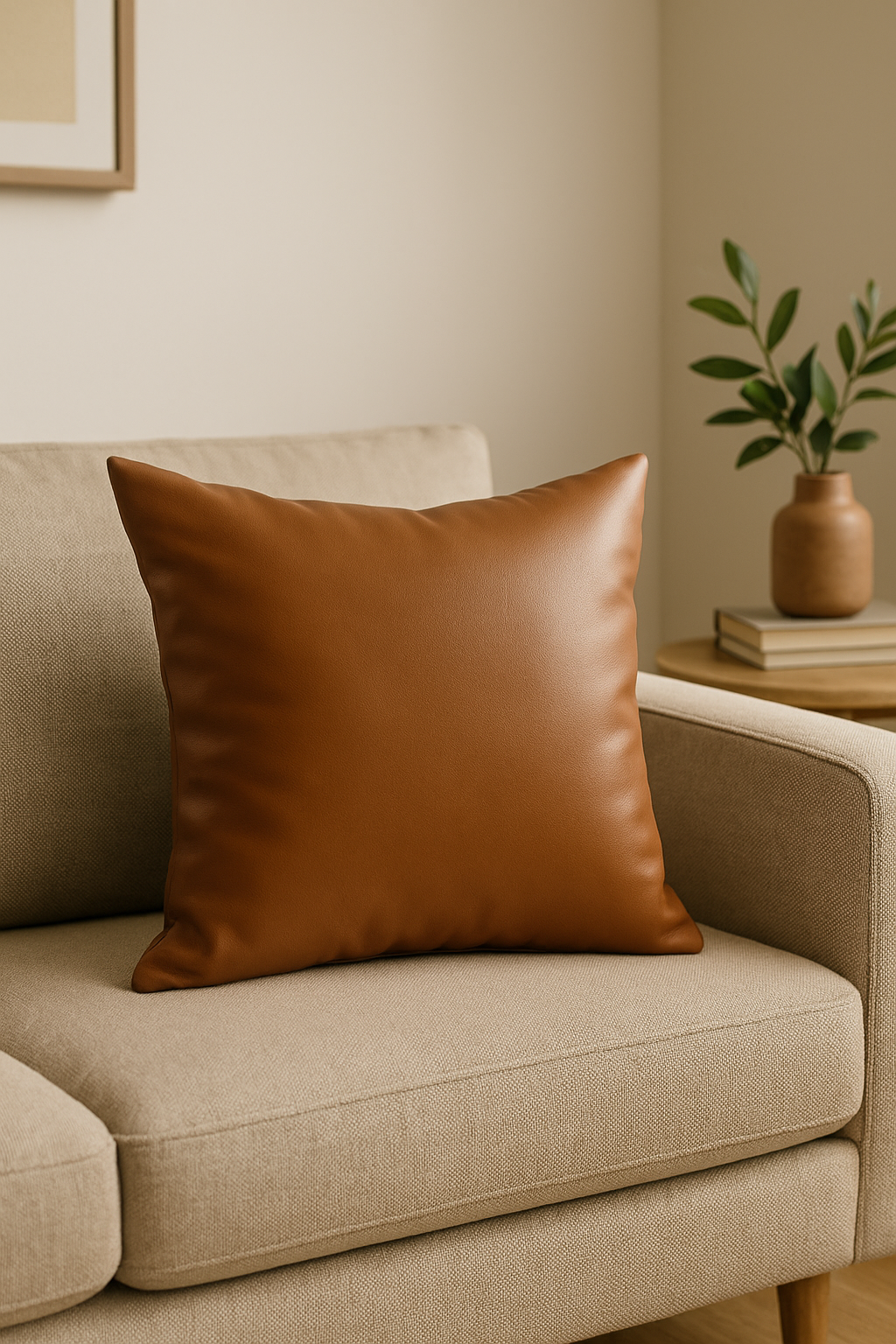 housse de coussin similicuir décoratif 45x45 60x60 pour canapé-lit