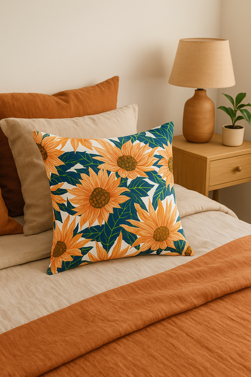housse de coussin tournesol décoratif pour canapé été - vue 2 sur 2