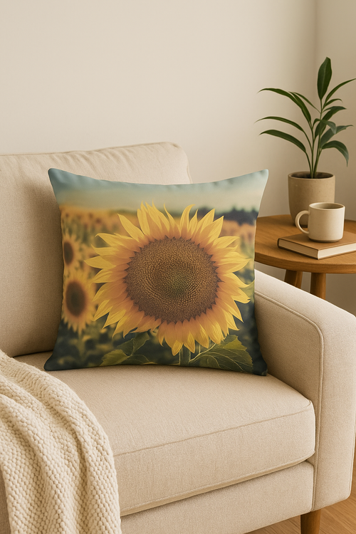 housse de coussin tournesol décorative pour l'été - vue 2 sur 2