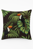 housse de coussin tropical avec motif perroquet coloré