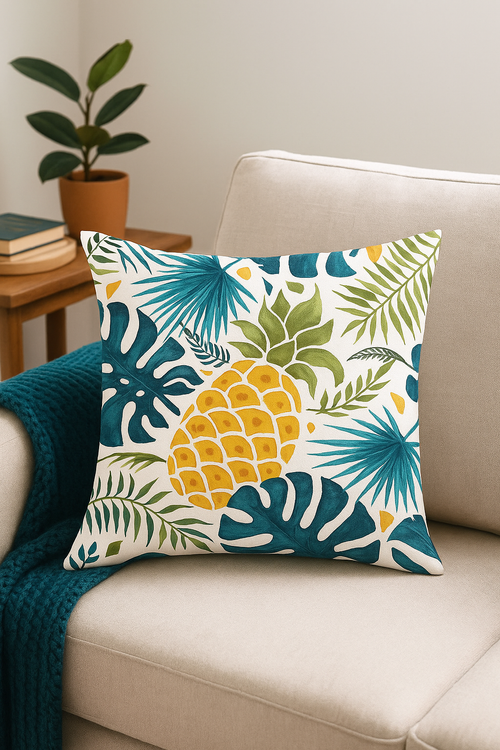 housse de coussin tropicale pour un salon élégant - vue 2 sur 2