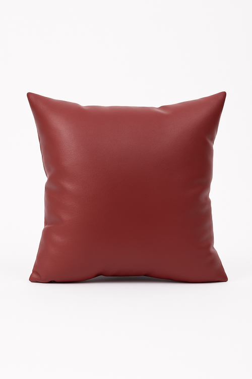 housse de coussin unie en similicuir pour décoration intérieure