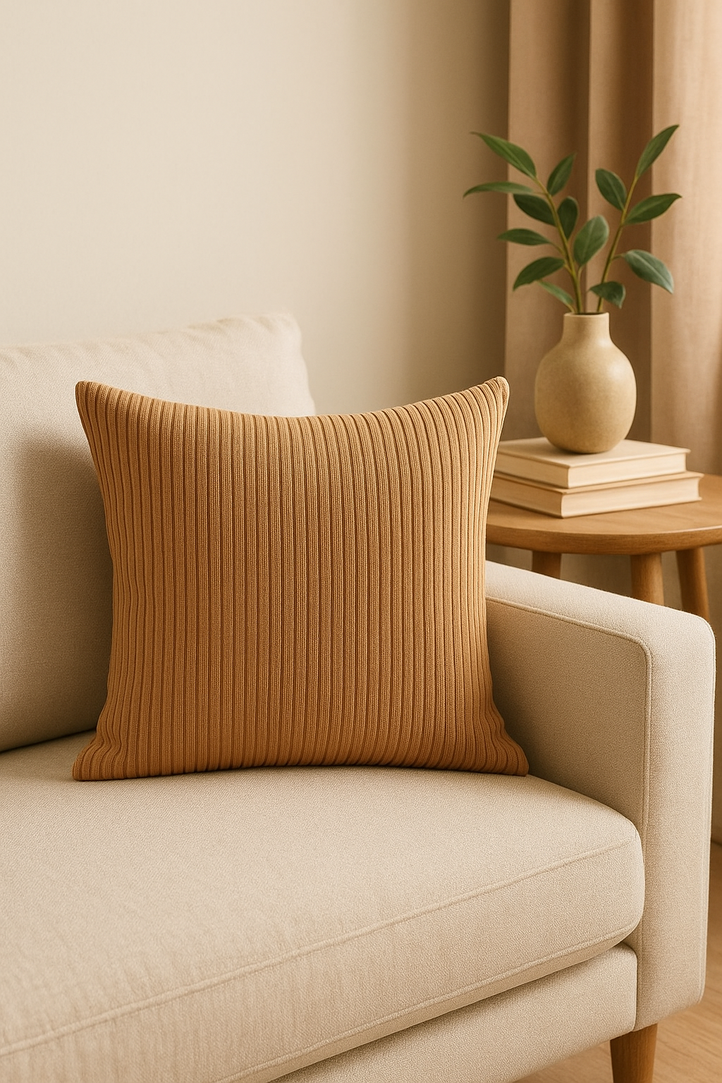 housse de coussin velours côtelé rayé décor classique 45 50 60 cm