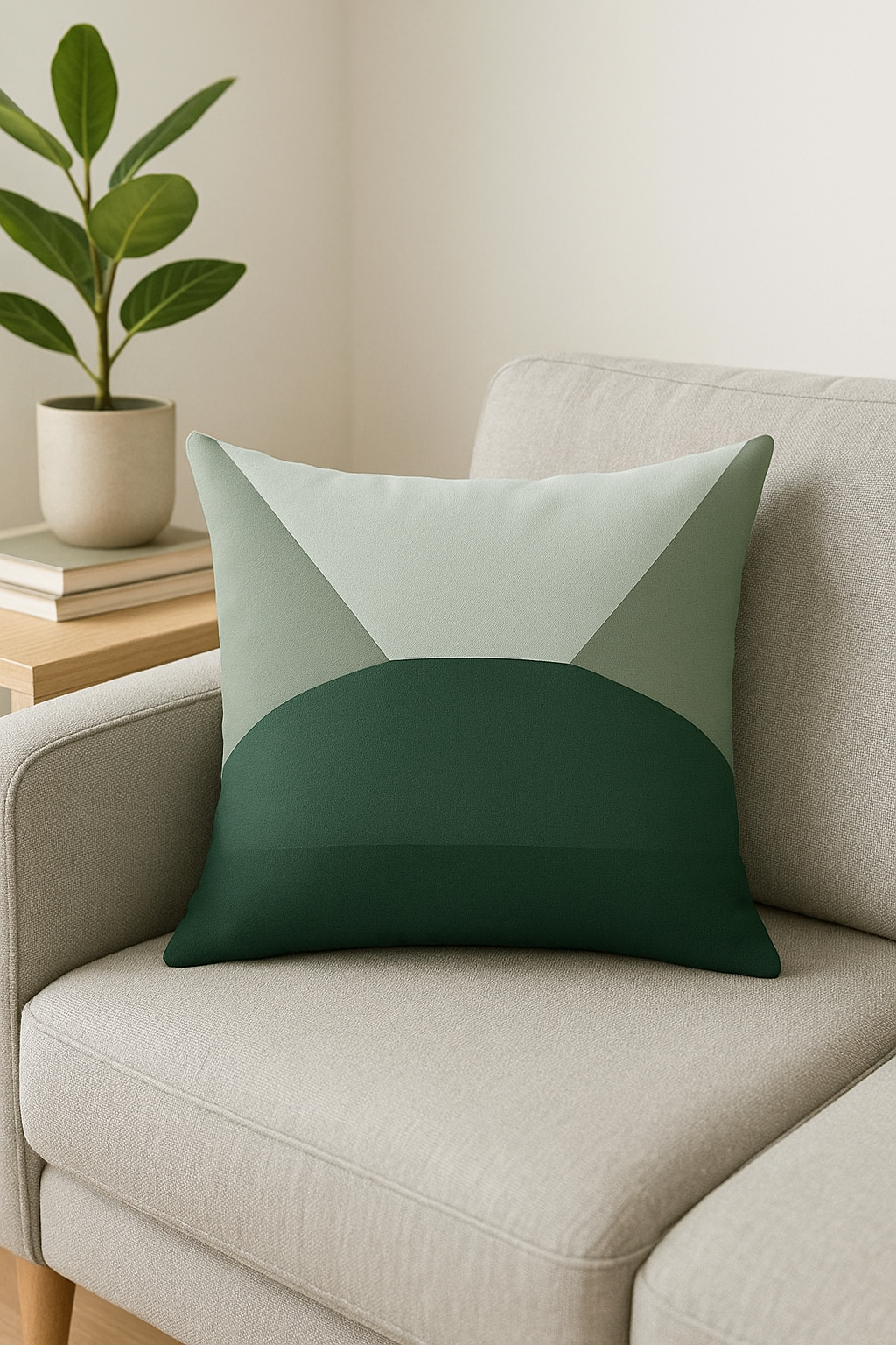 housse de coussin verte géométrique abstraite pour canapé