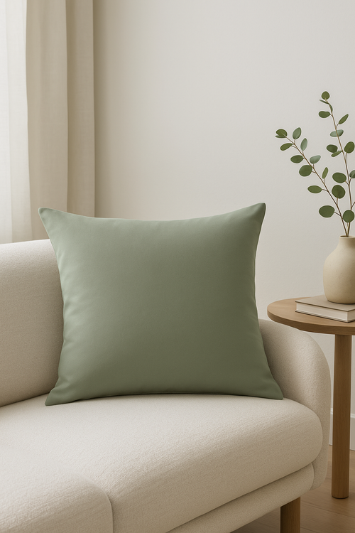 housse de coussin verte géométrique abstraite pour canapé - vue 2 sur 2