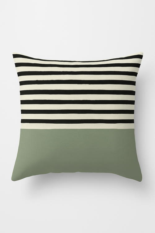 housse de coussin verte géométrique abstraite pour décoration intérieure