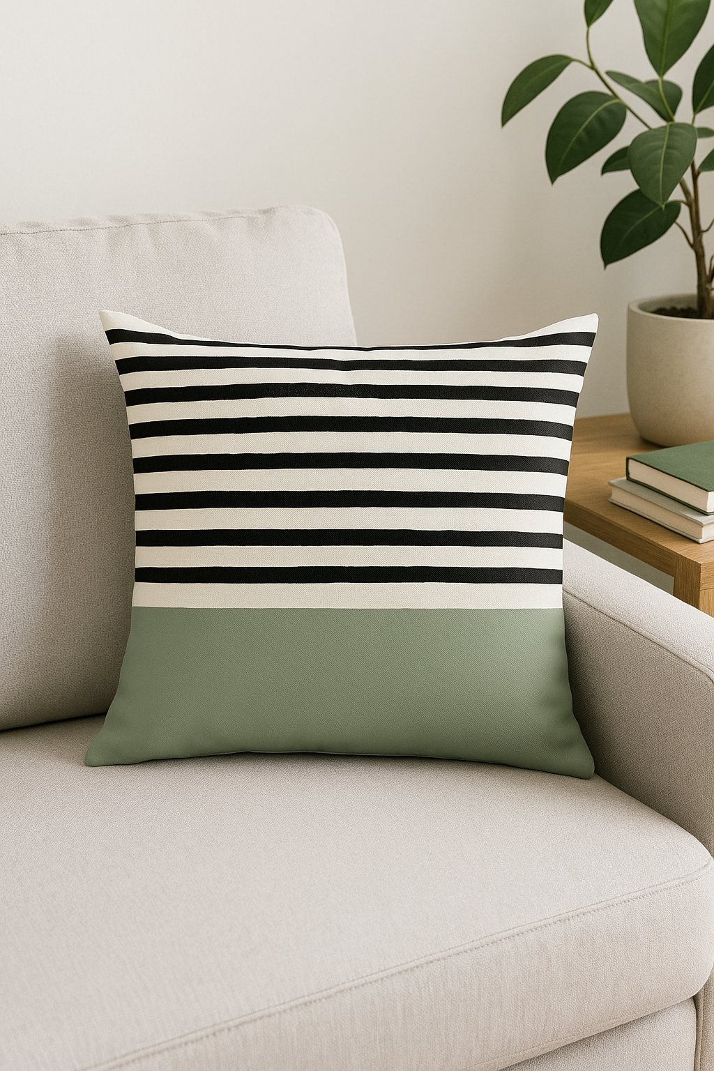 housse de coussin verte géométrique abstraite pour décoration intérieure - vue 3 sur 2
