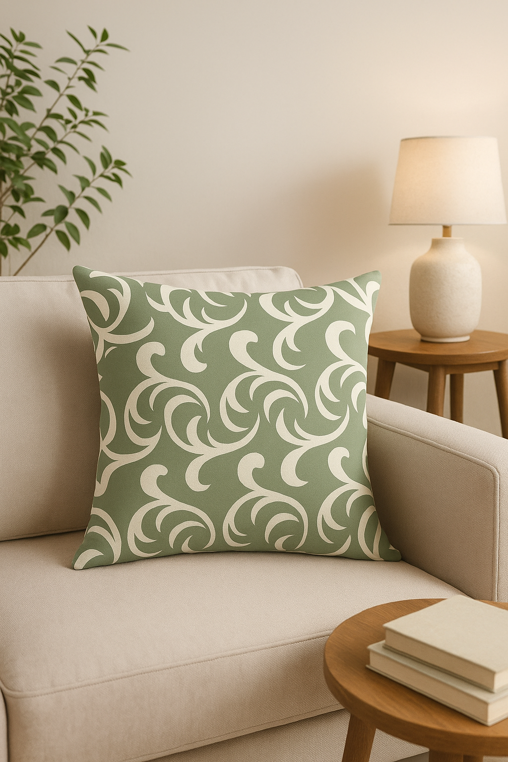 housse de coussin verte géométrique décorative pour canapé