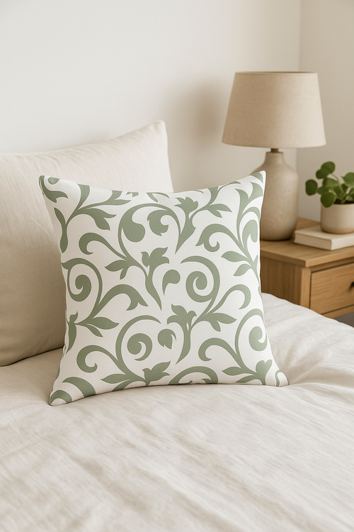 housse de coussin verte géométrique pour canapé décoratif - vue 2 sur 2