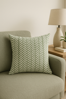 housse de coussin verte géométrique pour décoration canapé