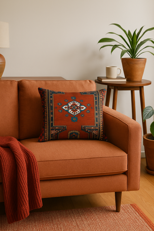 housse de coussin vintage à motif mandala ethnique rectangulaire - vue 3 sur 2