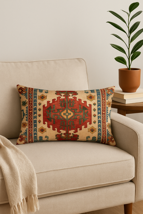 housse de coussin vintage à motif mandala pour canapé ou lit - vue 2 sur 2