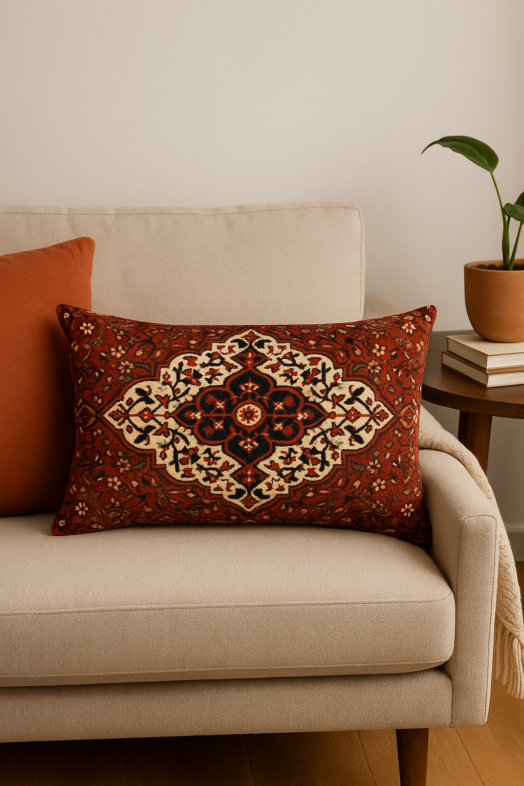 housse de coussin vintage à motif mandala pour déco intérieure - vue 3 sur 2