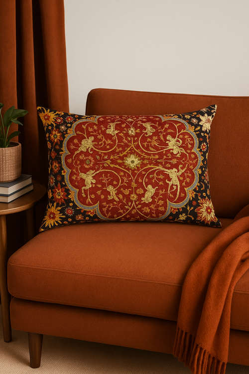 housse de coussin vintage à motif mandala pour déco intérieure - vue 3 sur 2