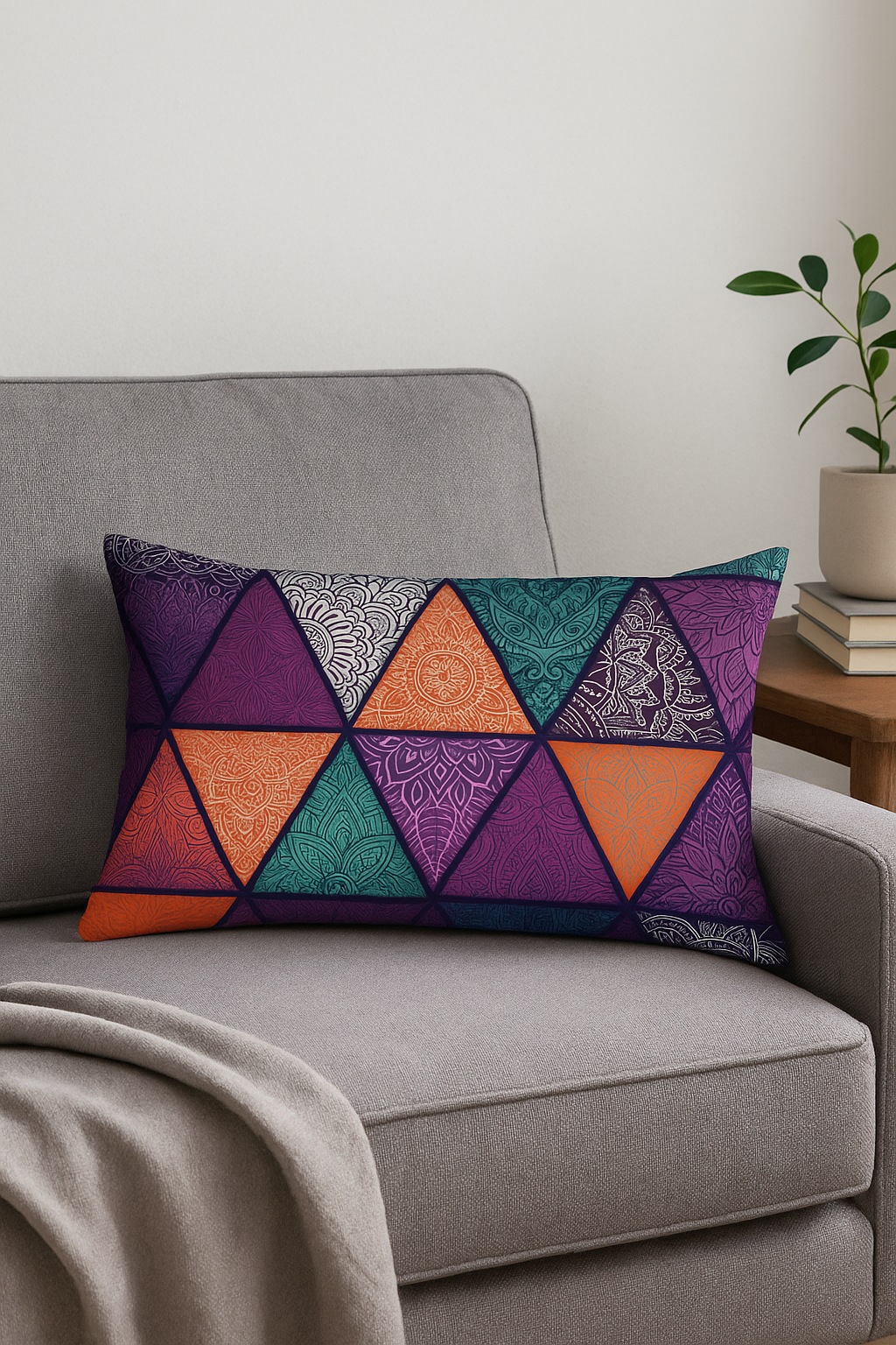 housse de coussin vintage à motif mandala pour décoration intérieure