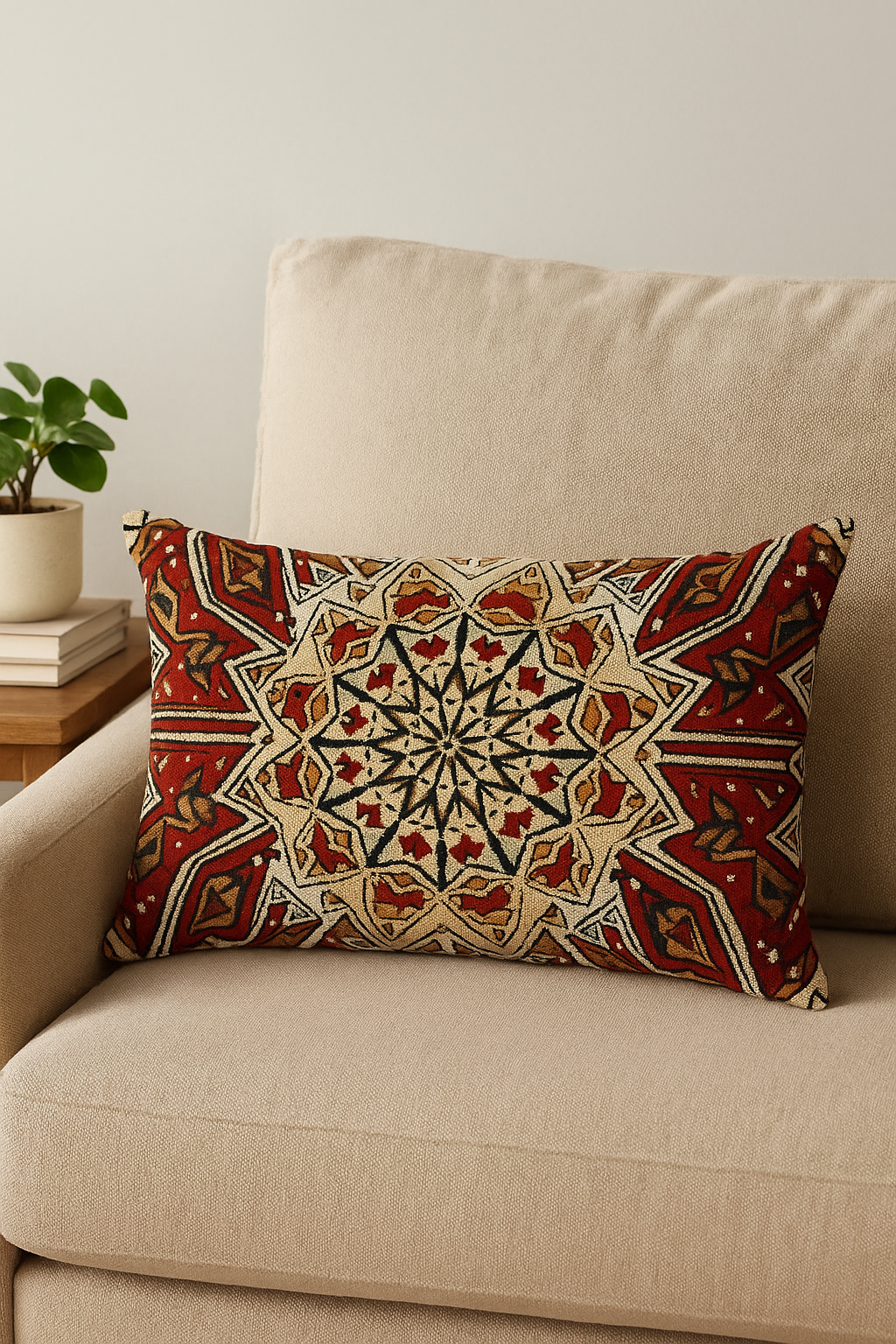 housse de coussin vintage à motif mandala pour décoration intérieure