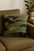 housses de coussin camouflage militaire motifs géométriques décoratifs