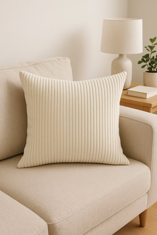housses de coussin en velours côtelé rayées et unies 30x50 50x70cm