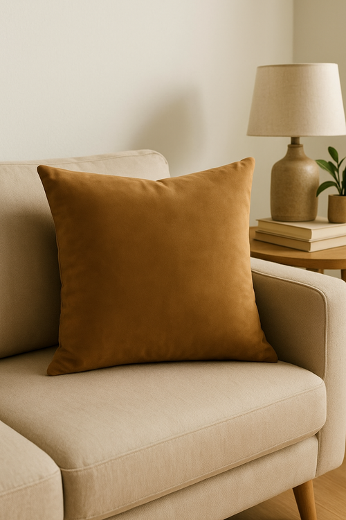 housses de coussin en velours unies pour décoration intérieure - vue 2 sur 2