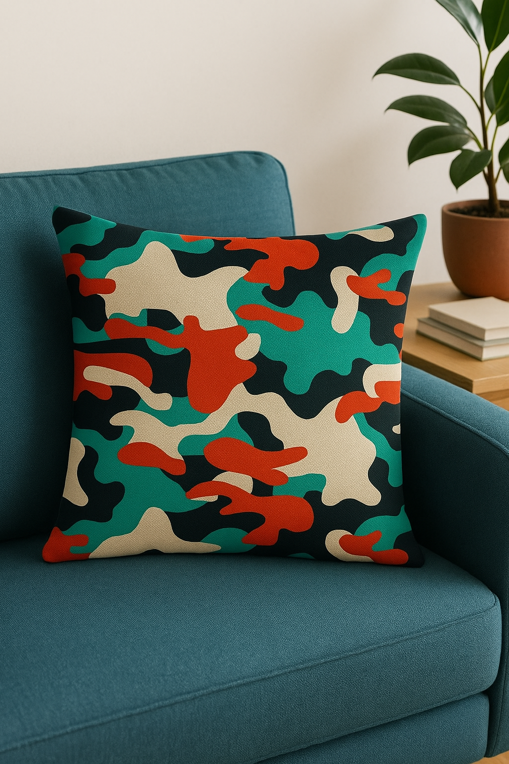 housses de coussin géométriques camouflage militaire décoratives
