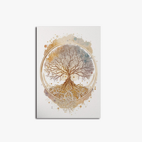 impression toile arbre de vie nordique et bouddha art mural spirituel