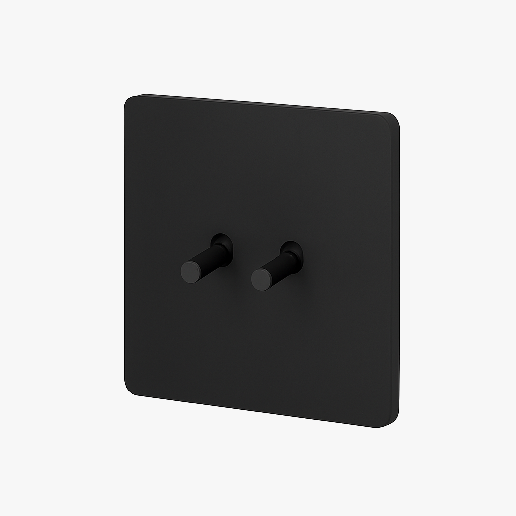 Interrupteur double 2 voies intermédiaire switch en acier noir mat