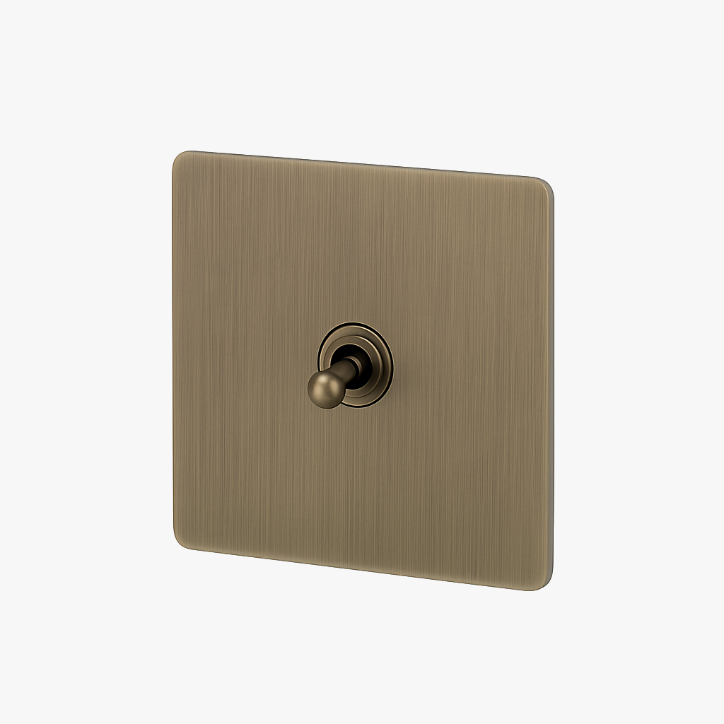 Interrupteur simple 1 voie intermédiaire switch en acier gris brossé bords arrondis