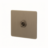 Interrupteur simple 1 voie intermédiaire switch en acier gris vieilli brossé bords arrondis