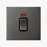 Interrupteur simple avec LED en acier gris foncé brossé
