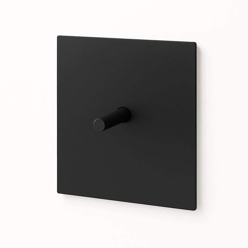Interrupteur simple switch en acier noir mat
