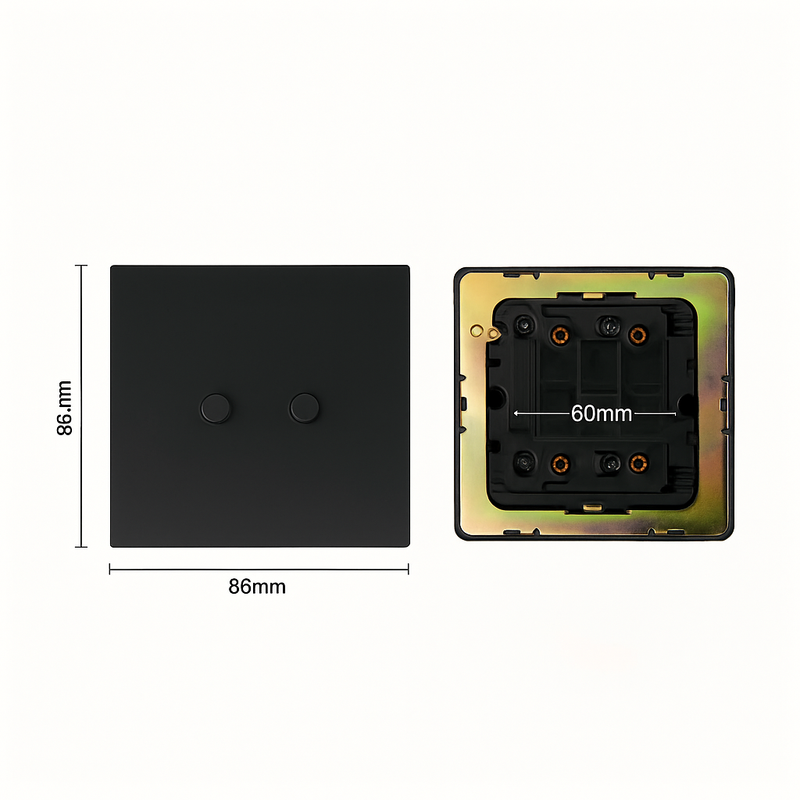 Interrupteur simple switch en acier noir mat