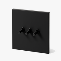 Interrupteur triple 3 voies en acier noir mat