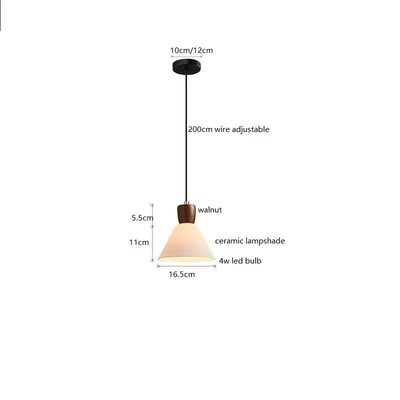 iwhd suspension led en noyer céramique style nordique japonais